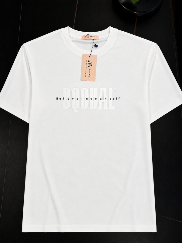 GQQUAL Cotton Printed T-Shirt White