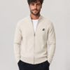 Men’s Zip-Up Knit Jacket – Minimal Style Beige