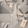 Men’s Textured Waffle Knit Zip-Up Cardigan Beige