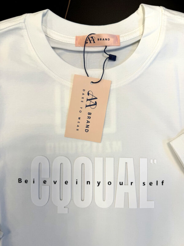 GQQUAL Cotton Printed T-Shirt White
