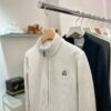 Men’s Zip-Up Knit Jacket – Minimal Style Beige