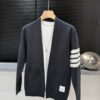 Men’s Classic Striped Sleeve Cardigan Gray