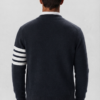 Men’s Classic Striped Sleeve Cardigan Gray