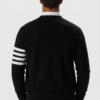Men’s Classic Striped Sleeve Cardigan Black