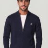 Men’s Zip-Up Knit Jacket – Minimal Style  Navy Blue