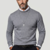 Men’s High-Neck Knit Sweater – Essential Classic Gray