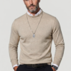 Men’s High-Neck Knit Sweater – Essential Classic Beige