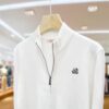 Men’s Zip-Up Knit Jacket – Minimal Style White