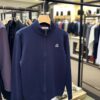 Women’s Zip-Up Knit Jacket – Minimal Style  Navy Blue
