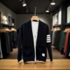 Men’s Classic Striped Sleeve Cardigan Black