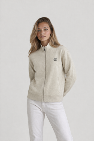 ChatGPT Image Jul 5, 2026, 07_08_16 AM Women’s Zip-Up Knit Jacket – Minimal Style Beige