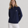 Women’s Zip-Up Knit Jacket – Minimal Style  Navy Blue
