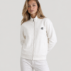 Women’s Zip-Up Knit Jacket – Minimal Style White