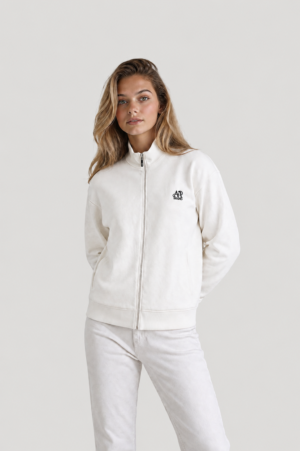 ChatGPT Image Jul 5, 2026, 07_21_55 AM Women’s Zip-Up Knit Jacket – Minimal Style White