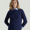 Women’s High-Neck Knit Sweater – Essential Classic Navy Blue