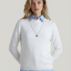 Women’s High-Neck Knit Sweater – Essential Classic White