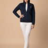 Women’s Zip-Up Knit Jacket – Minimal Style  Navy Blue