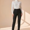 Women’s High-Neck Knit Sweater – Essential Classic White