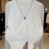 Women’s High-Neck Knit Sweater – Essential Classic White